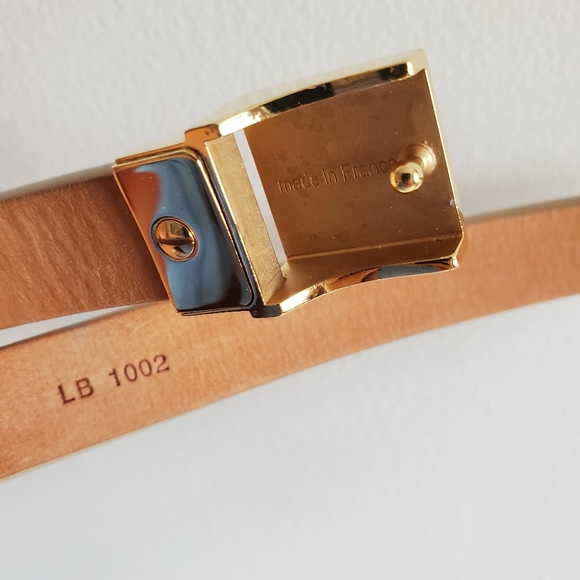 LOUIS VUITTON beige skinny belt gold buckle 🤎 - Picture 3 of 9